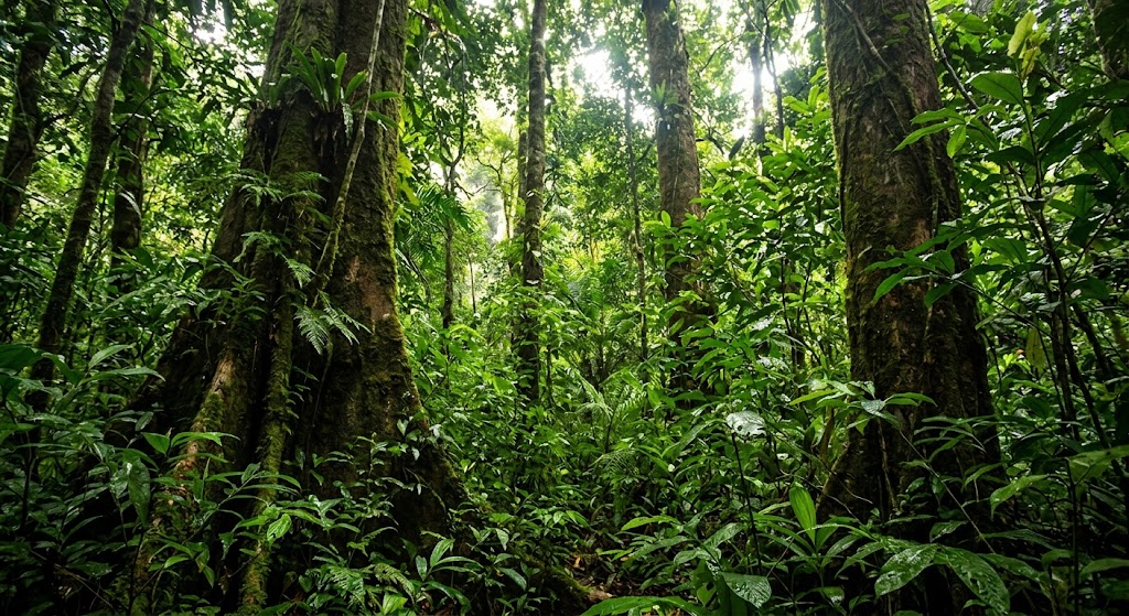 Towering trees inside Sinharaja Rainforest